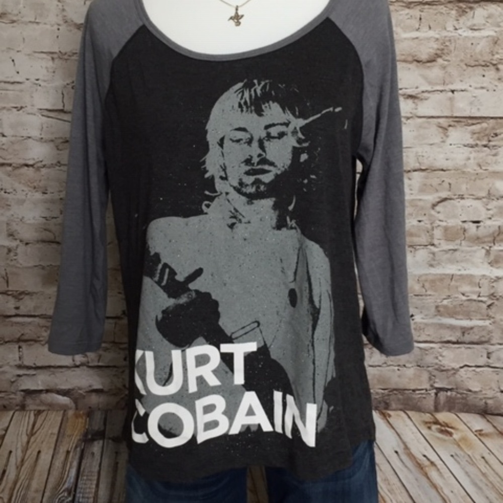*SOLD Nirvana Kurt Cobain 3/4 sleeve tribute shirt